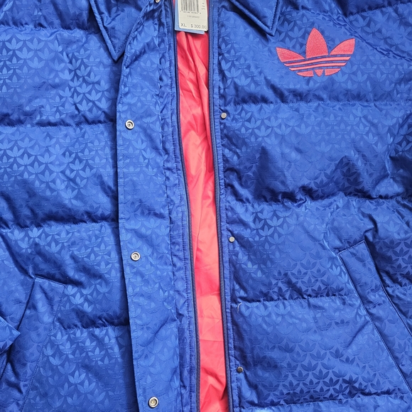 Adidas Unisex Royal Blue Monogram Puffer Coat - Picture 12 of 13